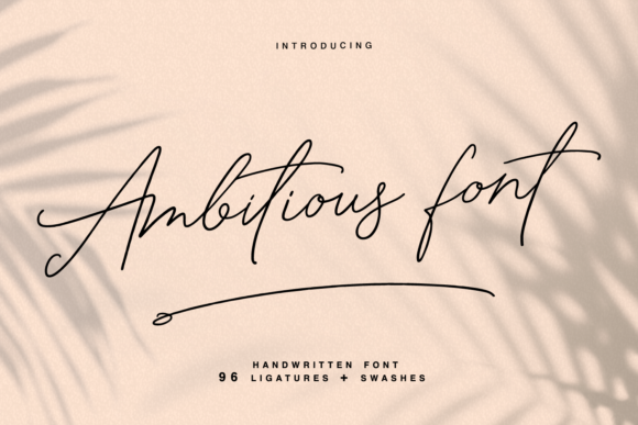 Ambitious: A Thin Cursive Script Font for Crafters