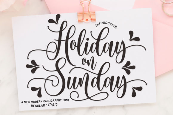 Holiday on Sunday: A Romantic Script Typeface for Editors