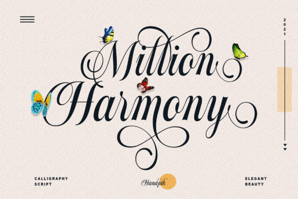 Million Harmony: A Romantic Script Font for Makers